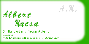 albert macsa business card